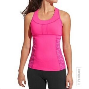 Athleta Space Dye Pink Racerback Tank with Pockets